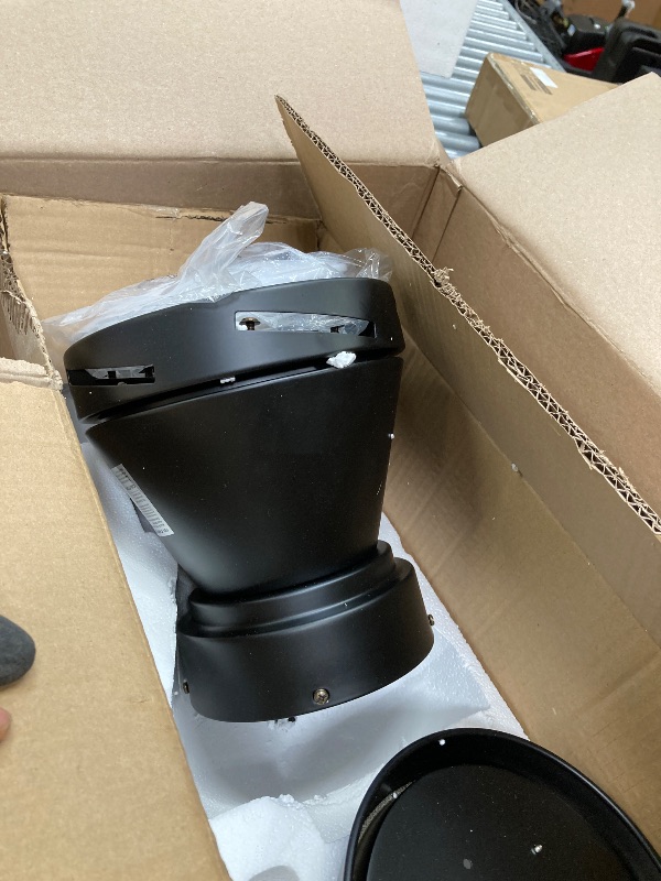 Photo 1 of **THIS IS USED AND MISSING PARTS SO IT IS NOT KNOWN IF IT WORKS AT 100%**TCL 52" Ceiling Fan with Lights, Black Flush Mount Ceiling Fans with Remote Control, 6 Speeds DC Reversible, Dimmable, Noiseless, Low Profile Ceiling Fans for Bedroom