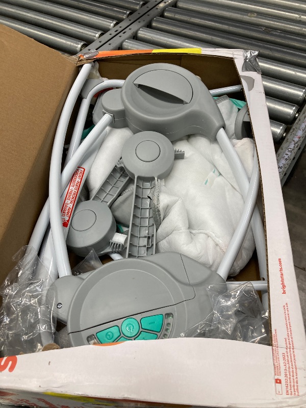 Photo 1 of ****It is used and is missing parts and it is not known if it works at 100%.***Bright Starts Portable Automatic 6-Speed Baby Swing with Adaptable Speed, Taggies, Music, Removable-Toy-Bar, 0-9 Months 6-20 lbs (Whimsical Wild)