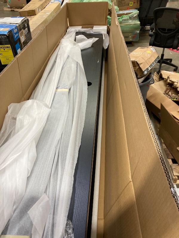 Photo 1 of ***(DAMAGED -CORNER -SELLING AS IS***
POVISON DONICY Fully-Assembled Minimalist Floating TV Stand, Modern Wall-Mounted Entertainment Center with 4 Flip-Down Cabinet Doors, Solid Wood Media Console, Black Oak, 94"