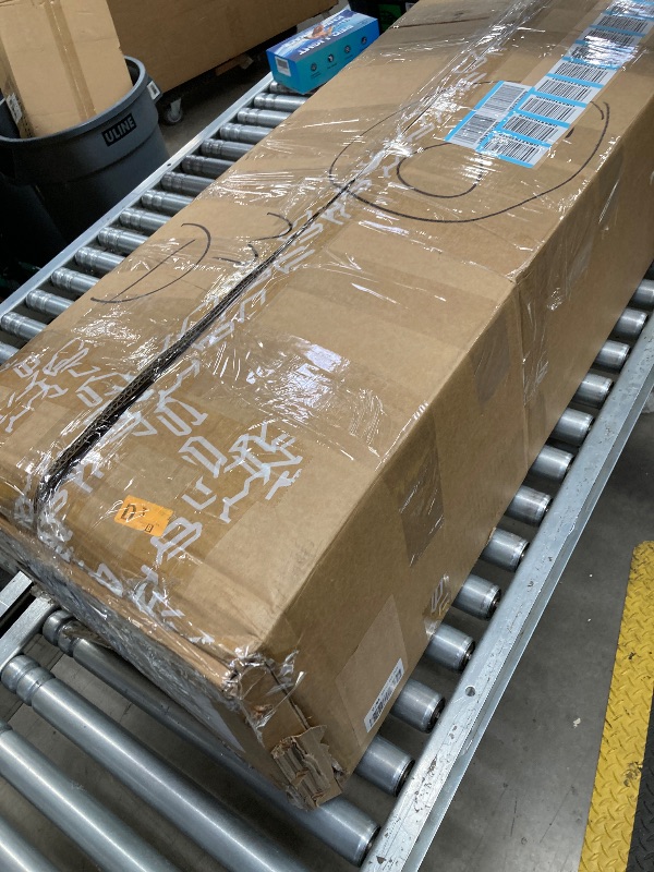 Photo 1 of ***(DAMAGED -CORNER -SELLING AS IS***
POVISON DONICY Fully-Assembled Minimalist Floating TV Stand, Modern Wall-Mounted Entertainment Center with 4 Flip-Down Cabinet Doors, Solid Wood Media Console, Black Oak, 94"