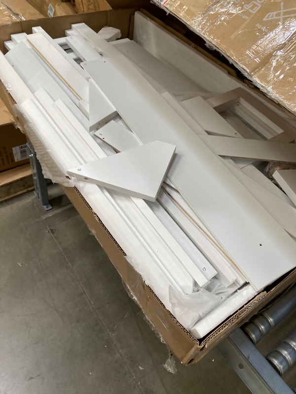 Photo 1 of ***MISSING BOX "A" -SELLING AS PARTS ONLY *** Sweetcrispy Twin House Bed with Trundle, 77.95'' Wooden Playhouse Bed Frame for Kids with Safety Rails & Window, Freely Decorative Roof, Kids Bed for Teens Boys Girls Bedroom