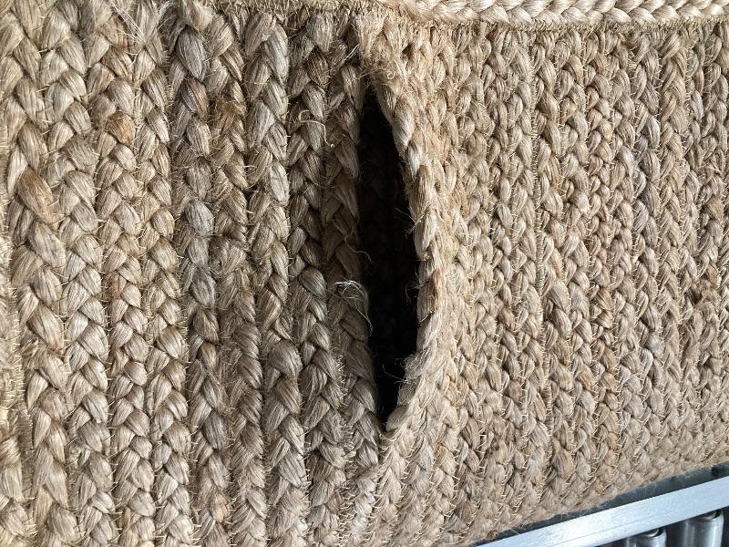 Photo 1 of ***6 INCHES OF STITCHING CAME OUT-SEE PIC**JONATHAN Y Pata Hand Woven Chunky Jute Natural Indoor Area Rug, 9x12, Bohemian, Rustic, Cottage, Easy-Cleaning for Living Room, Bedroom, Kitchen, Non-Shedding (NRF102A-9)