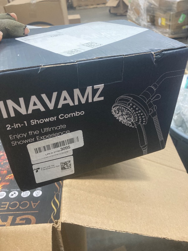 Photo 1 of Shower Head with Handheld High Pressure: INAVAMZ Hand Held Shower Head & Rain Shower Head 2-IN-1 Shower Head with 59" Rotatable Stainless Steel Hose, Shower Trim Systems