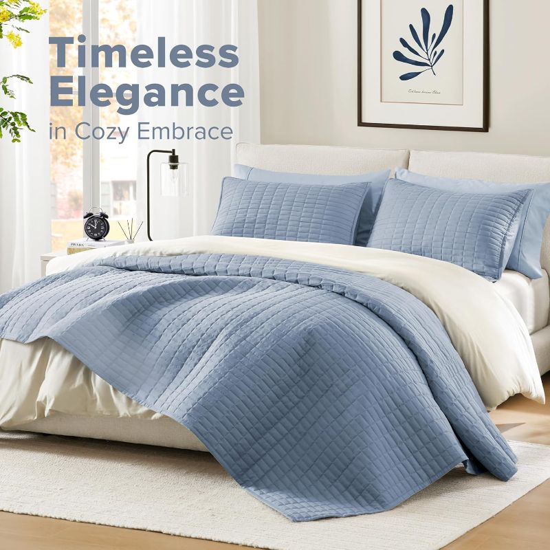Photo 1 of 
Comfort Spaces Blue Oversized King Quilt Set 120"x118" 