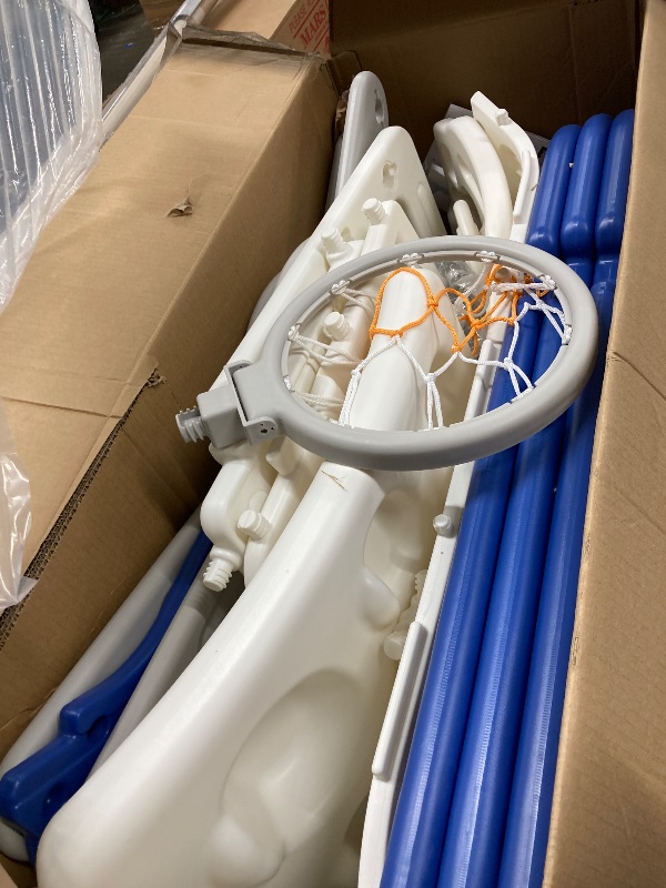 Photo 1 of  ***MAYBE** MISSING BOXES ***5 in 1 Toddler Slide and Swing Set, Kids Playground Climber Slide Playset with Basketball Hoop and Toy Storage Space for Baby Indoor, Blue
