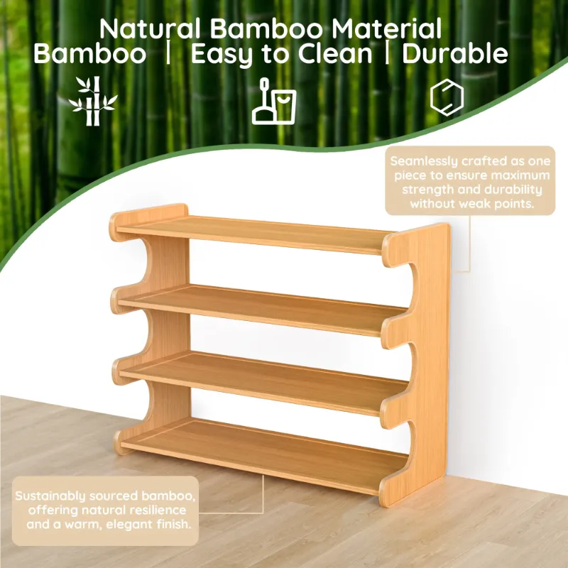 Photo 1 of  ** IT DOES NOT COME WITH THE SCREWS ** 
XGVGI Bamboo 4 Tier Shoe Rack Organizer for Closet Floor, Holds up to 16 Pairs of Shoes,Brown
