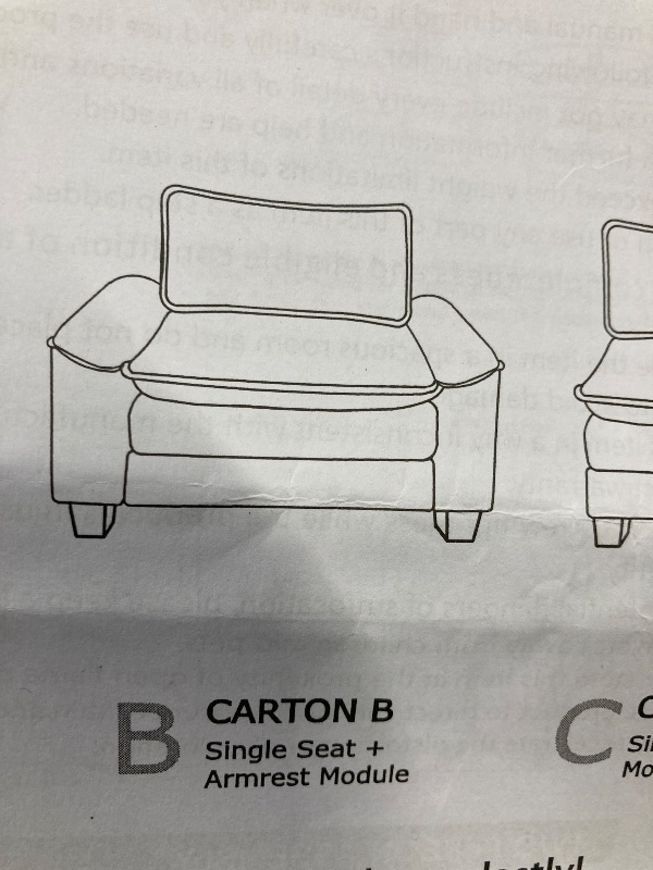 Photo 1 of   ** THE SOFA IS INCOMPLETE. THERE ARE 3 BOXES AND THERE IS ONLY ONE, B. A AND C WERE LOST.** 

Ktaxon 86 W Sectional Sofa Modern Convertible Couch with Double Cushions L Shaped Sofa with Reversible Chaise Teddy Velvet Sofa Set with 2 Wider Sea
