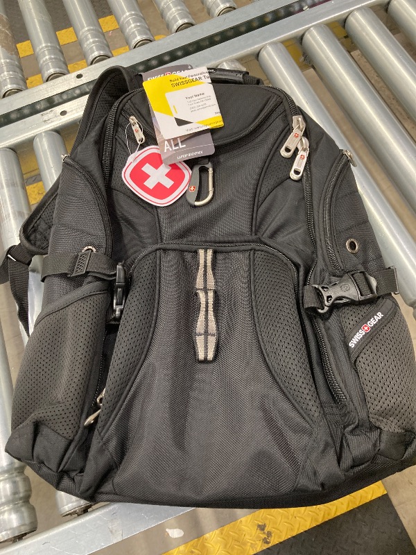 Photo 1 of ***(DAMAGE ZIPPER BROKEN/OFF TRACK)*** 
SwissGear 1900 Scansmart TSA 17 Laptop Backpack, Black, 19-Inch
