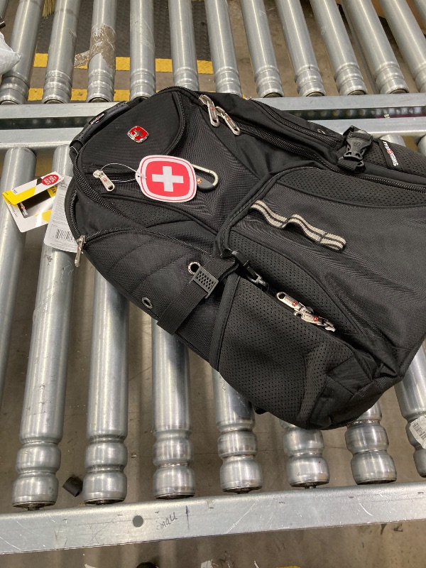 Photo 1 of ***(DAMAGE ZIPPER BROKEN/OFF TRACK)*** 
SwissGear 1900 Scansmart TSA 17 Laptop Backpack, Black, 19-Inch