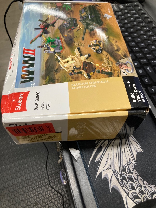 Photo 1 of Military Base Building Set, WW2 Army Model Kit, with Tank, Motorcycle, Fighter, 9 Soldier Minifigures, Ideal Gifts for Adult, Boys Aged 8 9 10, Compatible with Lego Military, 988 PCS