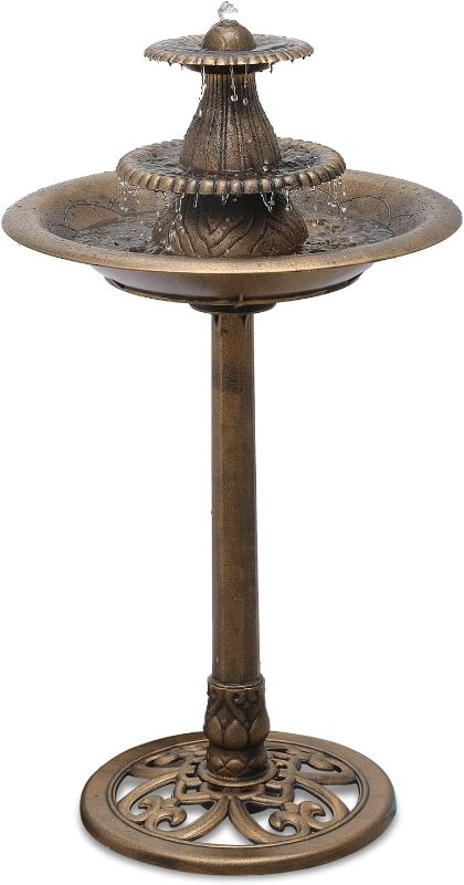 Photo 1 of ** Stock Picture for Reference Only ** Outdoor Garden Bird Bath, Antique Water Fountain and Birdbath for Garden Patio Deck Porch Backyard, Bronze
