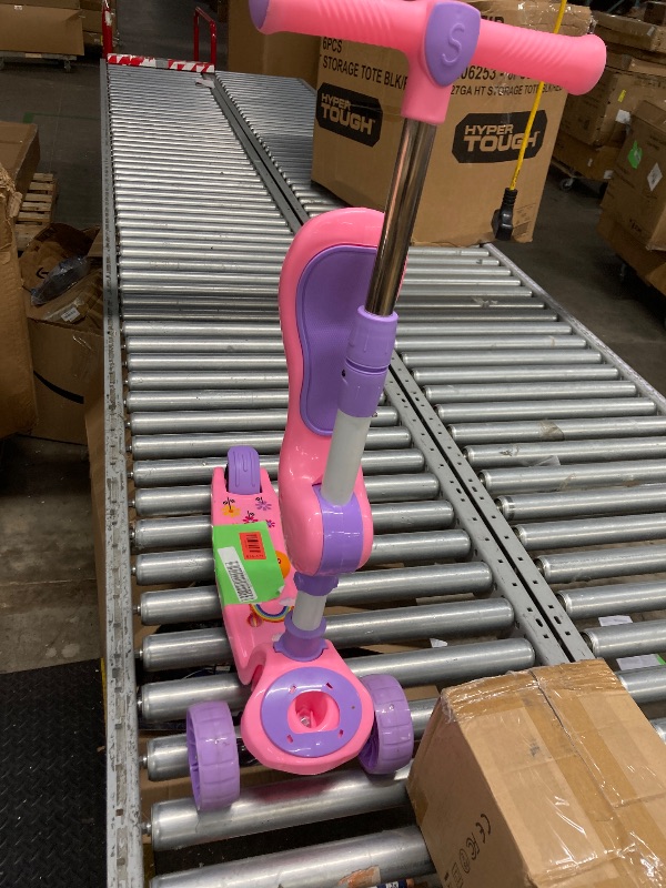 Photo 1 of **MISSING PARTS**Hot Bee Pink Kids Scooter with Adjustable Seat, Foldable Design, Music and Lights, LED Wheels, Outdoor Activities Toy for Girls/Boys Aged 2 3 4 5 6+, Birthday Gift for Girls 3+