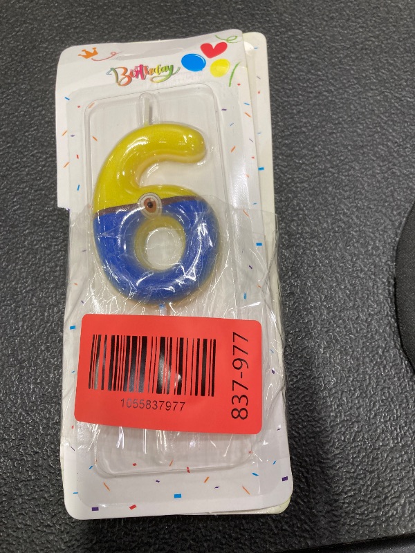 Photo 1 of *2packYellow Blue Cake Topper?Birthday Decorations?Cake Decorations?Yellow Blue Candle Birthday Candle for Boys Girls Kids?Cupcake Toppers (Number 6)