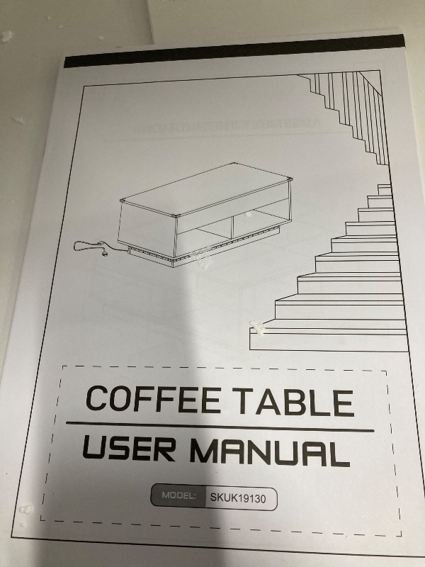 Photo 1 of *Heavy* Hommpa LED Lift Top Coffee Table with Hidden Compartment High Gloss White Coffee Tables Center Rising Cocktail Table for Living Room Accent Furniture