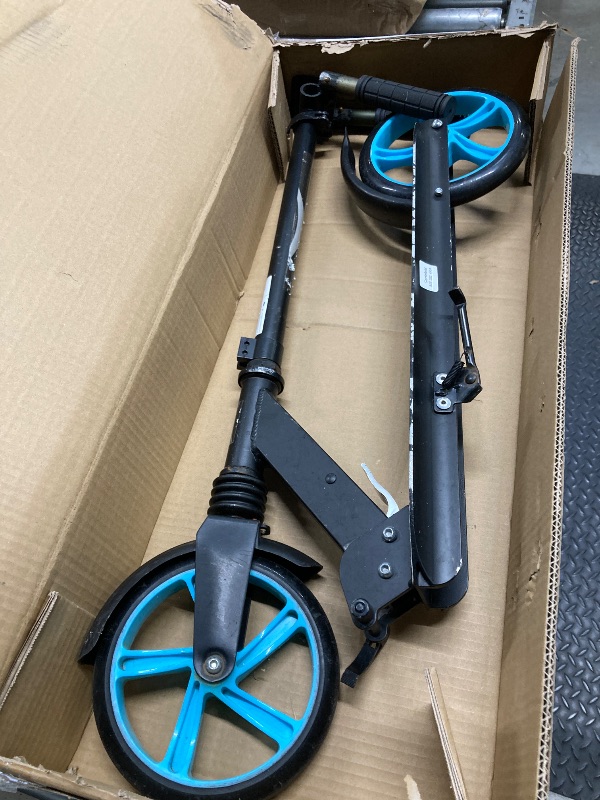 Photo 1 of *Scratched up* UPGO Kick Scooter for Teens, Kids & Adults, Max 240 lbs, Foldable, 8-Inch Wheels, 4 Adjustable Levels, Aqua/Blue
