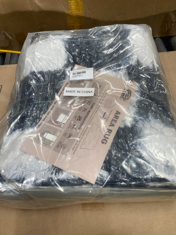 Photo 1 of *FACTORY SEALED* Pentantan 8ft x 10ft Shag Area Rugs for Living Room, Classic Checkered Fluffy Bedroom Carpet, Black & White
