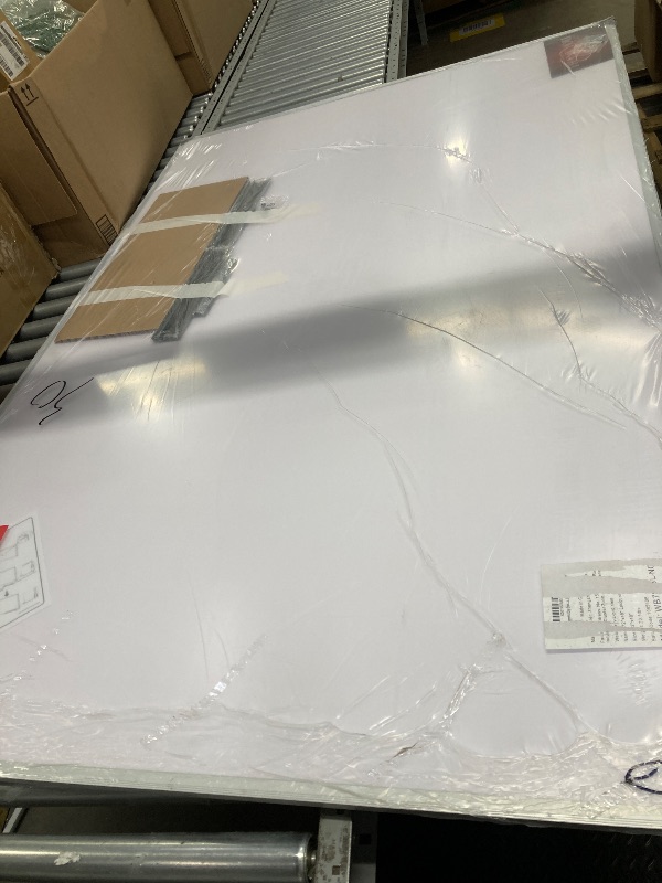 Photo 1 of *Dented* VIZ-PRO Dry Erase Board/Magnetic Whiteboard, 72 x 48 Inches, Large Wall Mounted Board for School Office and Home 6' x 4'