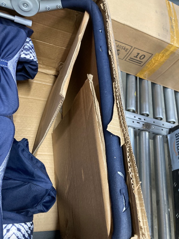 Photo 1 of *Cuts on hand bar* Jeep Wrangler Deluxe 4 Seater Stroller Wagon by Delta Children - Premium Quad Stroller Wagon for 4 Kids with Convertible Seats, Adjustable Push/Pull Handles, Removable Canopy & Flat Fold, Blue