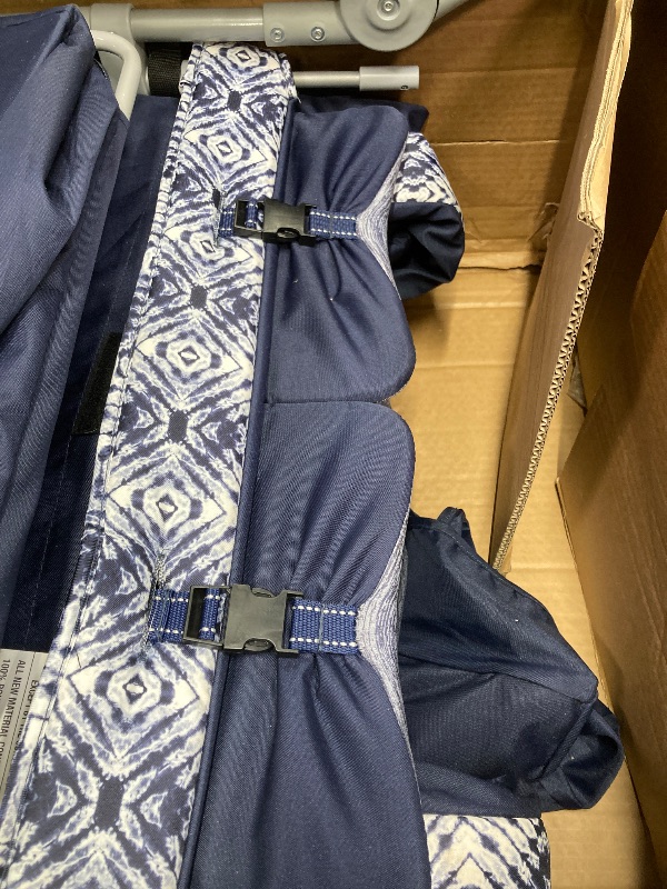 Photo 1 of *Cuts on hand bar* Jeep Wrangler Deluxe 4 Seater Stroller Wagon by Delta Children - Premium Quad Stroller Wagon for 4 Kids with Convertible Seats, Adjustable Push/Pull Handles, Removable Canopy & Flat Fold, Blue