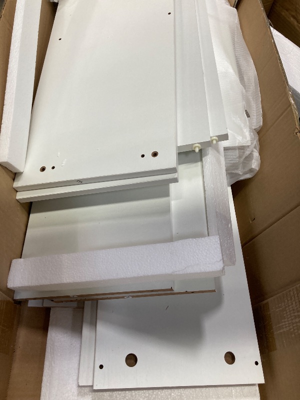 Photo 1 of ***used ****Walsunny Over The Toilet Storage Cabinet Bathroom Shelves Organizer Space Saver Freestanding Restroom Shelf with Doors Anti-Tip Device Adjustable Shelf White
