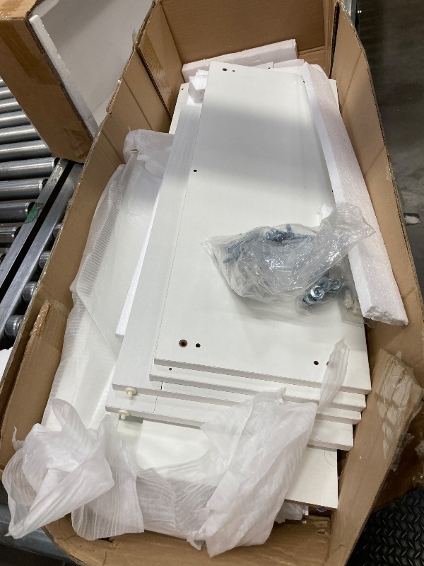 Photo 1 of ***used ****Walsunny Over The Toilet Storage Cabinet Bathroom Shelves Organizer Space Saver Freestanding Restroom Shelf with Doors Anti-Tip Device Adjustable Shelf White

