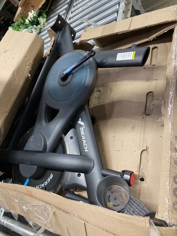 Photo 1 of ***used***MERACH Exercise Bike, Brake Pad Stationary Bike with Exclusive App, Low Noise Indoor Cycling Bike with 300lbs Weight Capacity, Tablet Mount and Fitness Courses for Weight Loss
