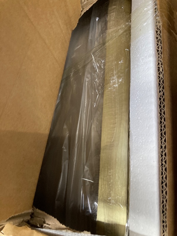 Photo 1 of **DAMAGED PACKAGING***Sunrosa 36"×76" Shower Glass Panel,8mm Thick Shower Screen,Brushed Gold Semi-Frameless Bathroom Shower Door, Easy to Clean, Curved Angle Glass Panel