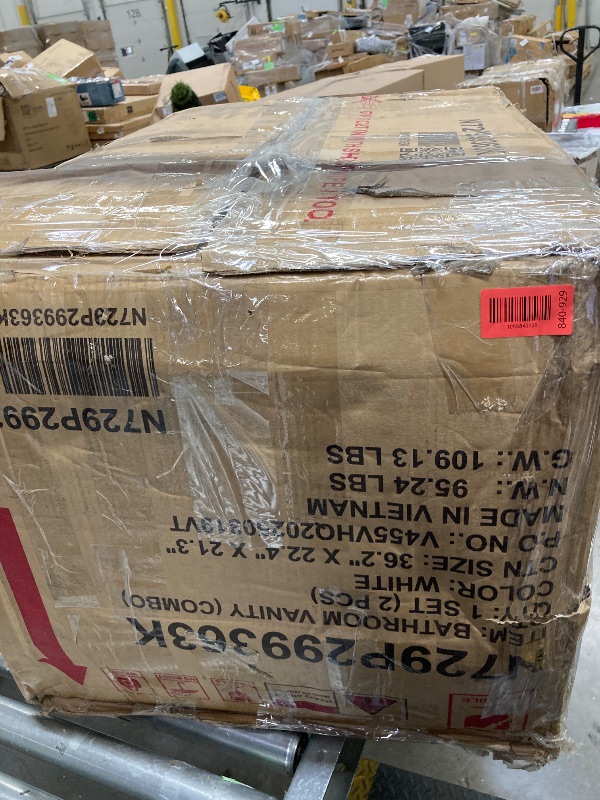 Photo 1 of **used***********Merax 30" Bathroom Vanity with Single Ceramic Sink, Freestanding Modern Vanities Cabinet & Adjustable Storage Shelf, Dual Door Shelves and 1 Divided Drawer, Soft Closing Doors, Solid Wood Frame, White