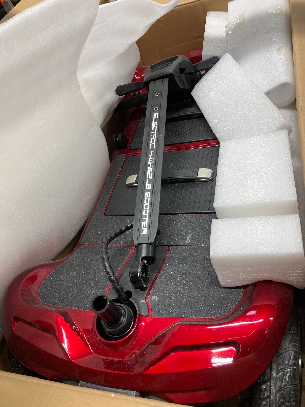 Photo 1 of ***MISSING PARTS*****SACVON Ultra Lightweight Mobility Scooter for Seniors,43Lbs Aluminum Electric Wheelchair,Lithium Battery,Suitable for Travel,Red
