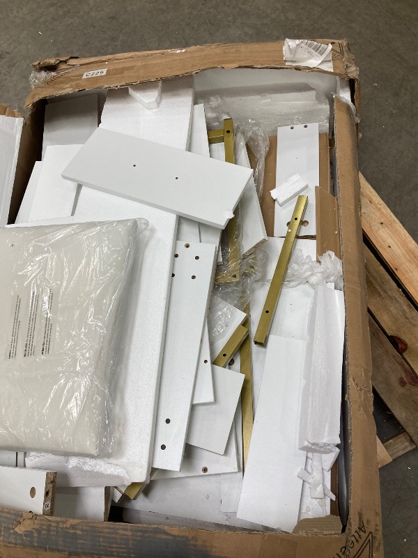 Photo 1 of ****USED + MISSING PARTS*****Ktaxon Vanity Table Set with Lighted Mirror Makeup Table with 4 Drawers Dressing Vanity Tables Dresser Desk for Girls Women White
