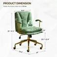 Photo 1 of 
Ktaxon Office Chair High Back Study Chair Faux Leather Adjustable Swivel Vanity Chair with Padded Armrests for Conference and Home Green
