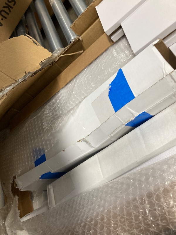 Photo 1 of ***missing parts*****Fredbeck 36inx80in White Barn Door and 6.6FT Sliding Barn Door Hardware Kit Included,Solid,MDF, PVC Surface,DIY Assembly,5-Panel,Fit 33in-34in Opening