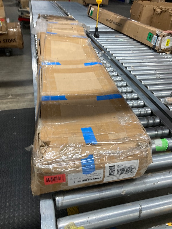 Photo 1 of ***missing parts*****Fredbeck 36inx80in White Barn Door and 6.6FT Sliding Barn Door Hardware Kit Included,Solid,MDF, PVC Surface,DIY Assembly,5-Panel,Fit 33in-34in Opening