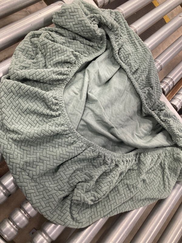 Photo 1 of **Picture is for reference only. This item contains one seat cover only; Multi use purpose**
Round Bar Stool Covers With Elastic Bands, Seat Cushions for Chairs, Stool Slipcovers - Cypress Green