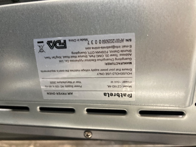 Photo 1 of ***it was used *****19QT Air Fryer Toaster Oven with Convection, 5-in-1 Countertop Cooker, Visible Window, Oil Free, 1500W, Black
