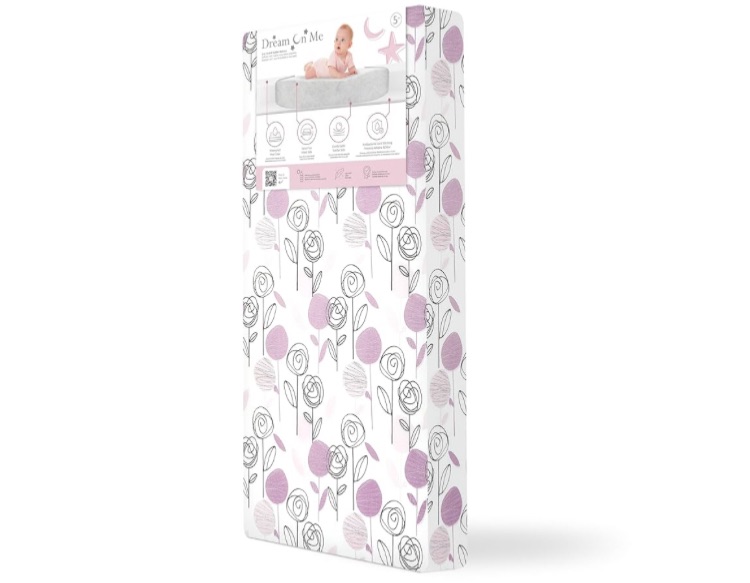 Photo 1 of *****minor damage***Dream On Me Floral Dreams Firm Fiber Baby Crib