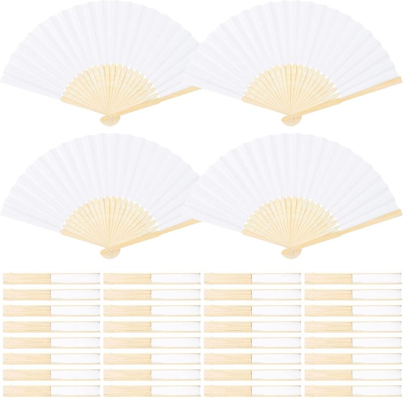 Photo 1 of 
Aneco 36 Pieces Handheld Paper Fans Paper Folding Fans with Bamboos for Wedding Gift, Party, Home, DIY, White
