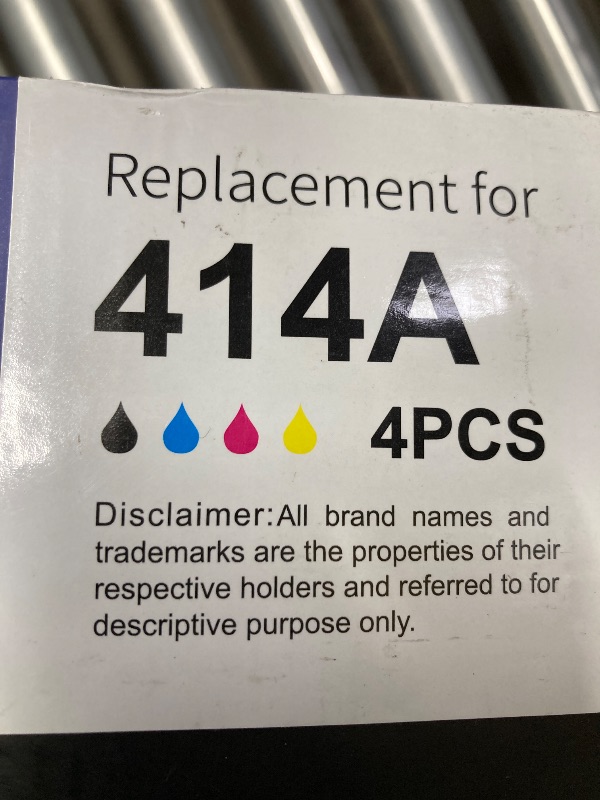 Photo 1 of ***ONE UNSEALED CARTRIDGE -SELLING AS IS*** 414A Toner Cartridges 4 Pack (with Chip) Compatible Replacement for HP 414A 414X for Color Laserjet Pro MFP M479fdw M479fdn M479dw Pro M454dw M454dn M479 M454 Printer Ink W2020A W2020X High Yield ***(BOX RIPPED