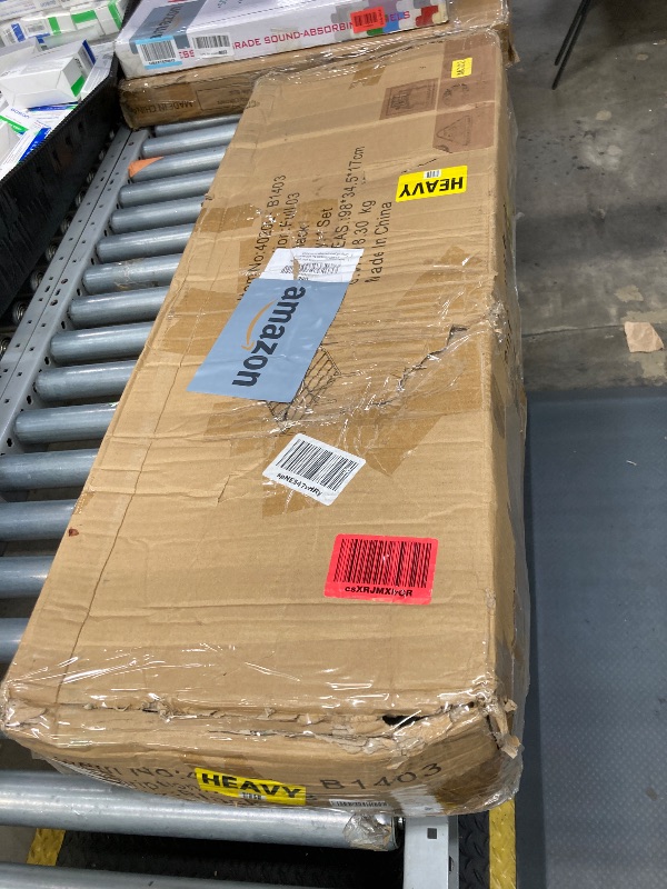 Photo 1 of ***MISSING HARDWARE**Kinshionroyal 14 Inch Full Size Bed Frame No Box Spring Needed,Metal Platform with Headboard and Footboard,Heavy Duty Slats Support Easy Assemble Noise Free(Black and Rhombus)