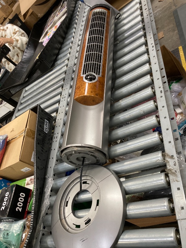 Photo 1 of *** BASE IS CRACKED*** Lasko Wind Curve Oscillating Tower Fan, Fresh Air Ionizer, Timer, Remote Control, Portable Electric Fan for Indoor, Bedroom and Home Office Use, 42", Silverwood 2554