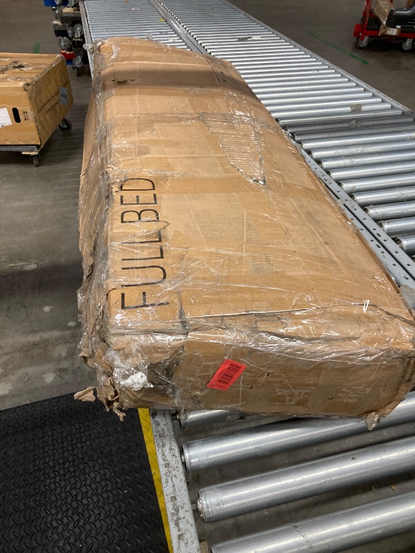 Photo 1 of ***Missing parts***GarveeHome Full Size Upholstered Platform Bed Frame, Modern Headboard with Built-in USB Charging Hub (3 Ports), Solid Wood Slat Support, No Box Spring Needed, Easy Assembly