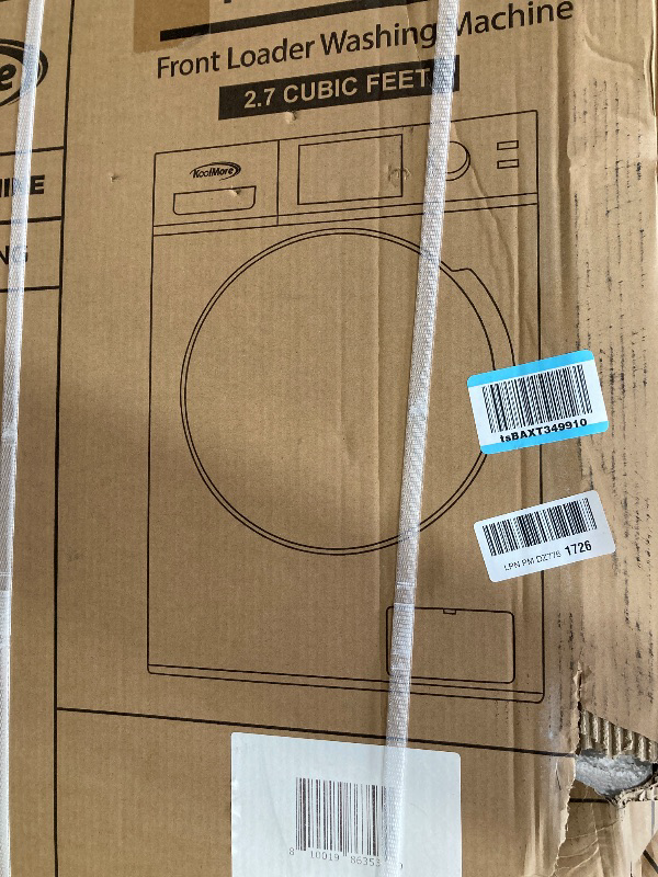 Photo 1 of KoolMore 2.7 cu. ft. Stackable Front Load Compact Washing Machine in White., FLW-3CWH