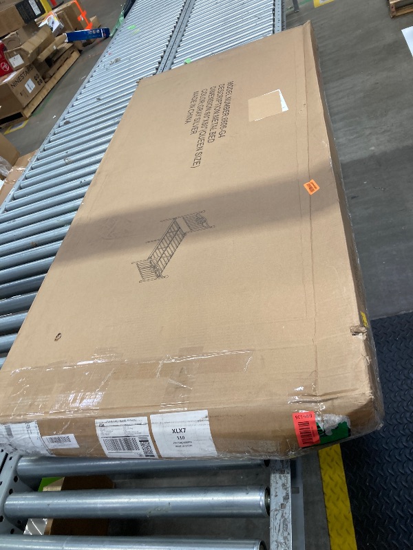 Photo 1 of ****Missing parts****YERPERFO Vintage Sturdy Metal Bed Frame Queen Size with Vintage Headboard and Footboard Platform Base Bed Frame No Box Spring Needed Steel Bed (Gray Silver,Queen)