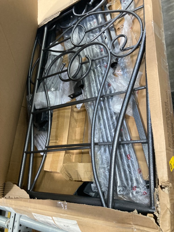 Photo 1 of ****Missing parts****YERPERFO Vintage Sturdy Metal Bed Frame Queen Size with Vintage Headboard and Footboard Platform Base Bed Frame No Box Spring Needed Steel Bed (Gray Silver,Queen)