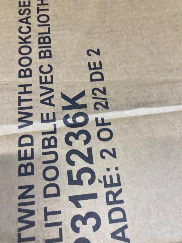 Photo 1 of ***PARTS ONLY***
Bellemave Twin Corner Bed with Storage Shelves and Desk, Upholstered Headboard Daybed with Bookcase and Drawers?Daybed with Storage, White+Beige Cushion