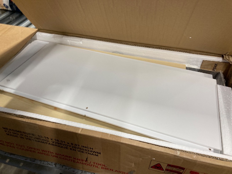 Photo 1 of ***PARTS ONLY***
Bellemave Twin Corner Bed with Storage Shelves and Desk, Upholstered Headboard Daybed with Bookcase and Drawers?Daybed with Storage, White+Beige Cushion