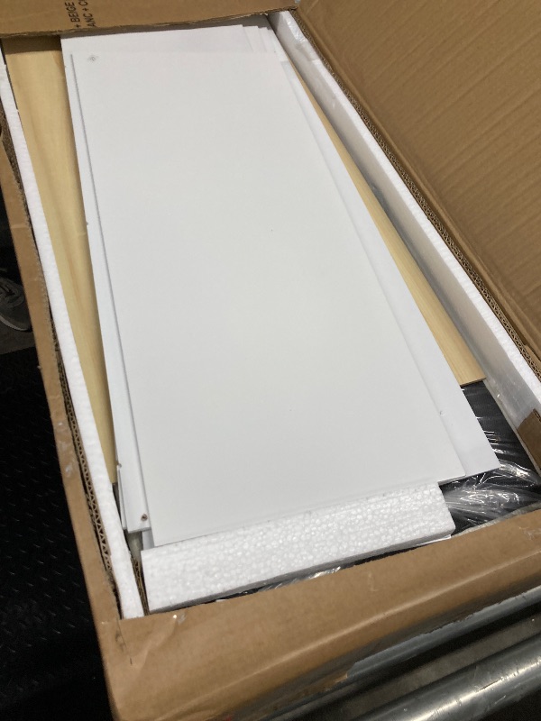 Photo 1 of ***PARTS ONLY***
Bellemave Twin Corner Bed with Storage Shelves and Desk, Upholstered Headboard Daybed with Bookcase and Drawers?Daybed with Storage, White+Beige Cushion