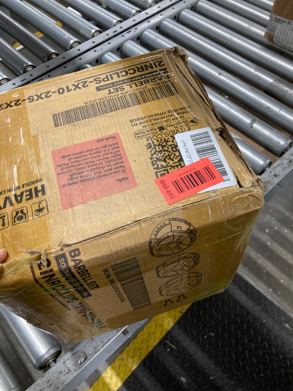 Photo 1 of **partial set**Fitvids Olympic Cast Iron 2-Inch Weight Plates Including 5FT Olympic Barbell Bar & Safely Locks, 100 Pounds Set (85 Lbs Plates + 15 Lbs Barbell Bar), Multiple Packages