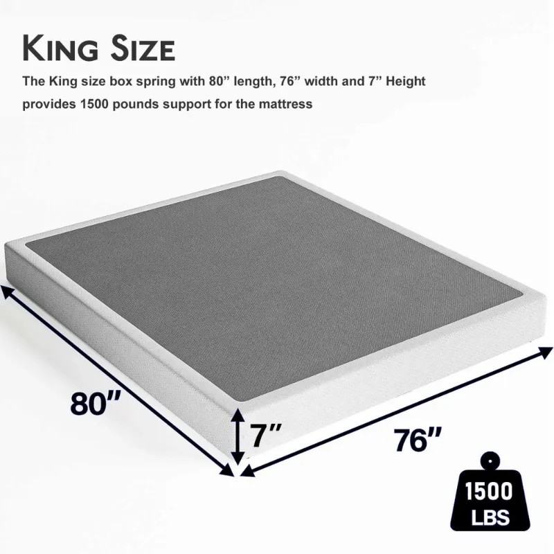 Photo 1 of ***Missing parts*****Missing parts****ULIESC 7 inch King Metal Box Spring, Sturdy Mattress Foundation, Fabric Cover Included, Easy Assembly
