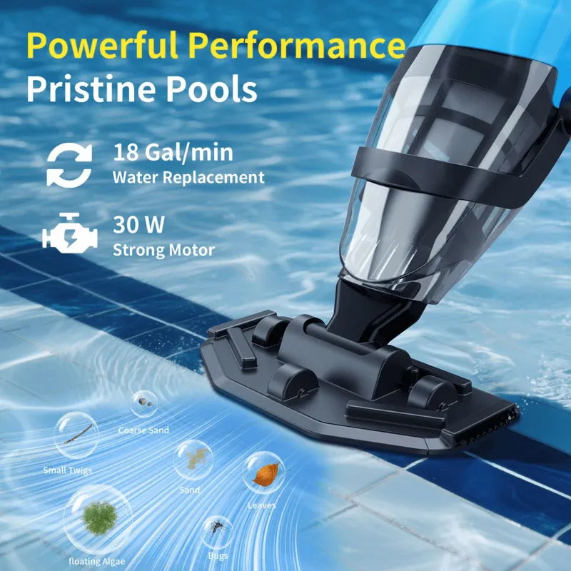 Photo 1 of (2025 New)Efurden Cordless Pool Vacuum, Handheld Pool Vacuum with Running Time up to 90-Minutes for Above Ground Pools, Spas and Hot Tubs,Blue
